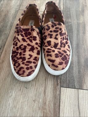 Steve Madden Brown and Black Leopard Slip-On Sneakers